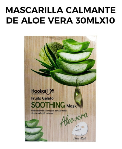 Mascarilla Calmante De Aloe Vera 30mlx10 Piezas.