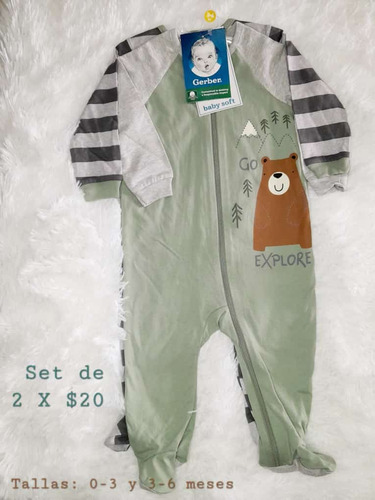 Set De Pijama Para Bebe Marca Gerber