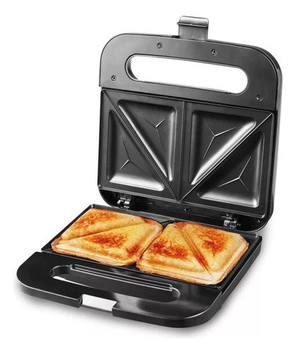 Sandwichera Eléctrica Con Placa Antiadherente Elite Gourmet Color Negro