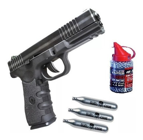 Pistola De Co2 Stinger 17 Blowback 4,5mm+1500 Balines+3 Garr