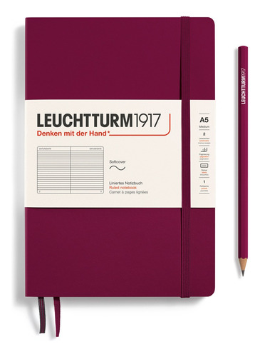 Cuaderno A5 Tapa Blanda Raya Vino Leuchtturm1917