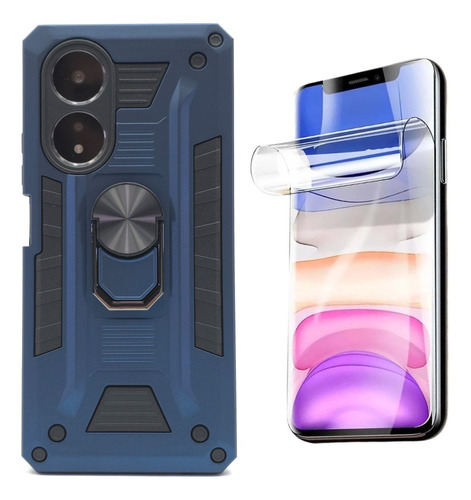 Funda + Mica Hidrogel Para Oppo A58 4g Protector Uso Rudo