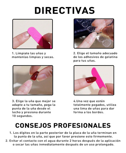 24 Pz Uñas Postizas Press On Francesa Almendra Encaje Colors