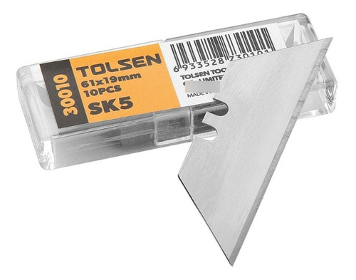 Hojas P/trincheta Tolsen 100 Piezas 61x19mm Sk5  -30010