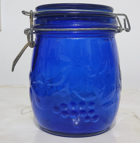 Frasco Bollón De Vidrio Azul Con Tapa (cap. 650cl.)