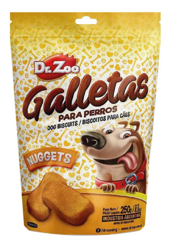 Snack Para Perro Dr. Zoo Galletas Nuggets Pollo 250gr