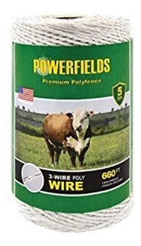 Powerfields Wire Polywire, 660-feet, Color Blanc