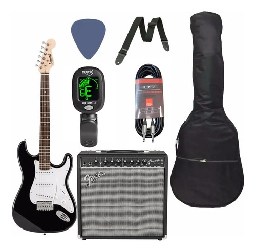 Pack Guitarra Electrica + Amplificador Fender + Accesorios