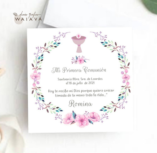 Imagen 9 de 10 de Estampas Tarjetas Primera Comunión De Nenas X 2u