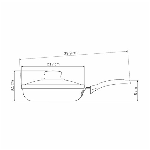 Sartén de Huevo con Tapa Antiadherente 16cm Tramontina Turim