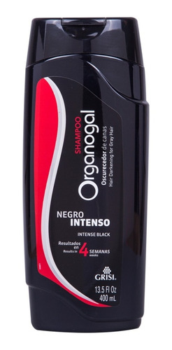 Shampoo Organogal Negro Intenso Oscurecedor De Canas 400ml