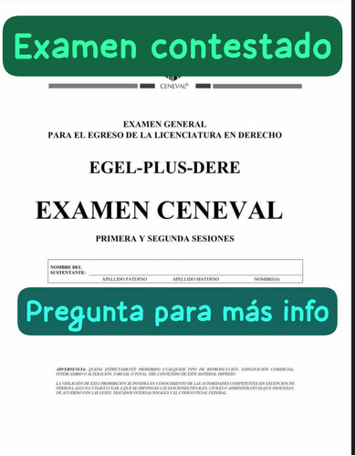 Examen Ceneval Egel Plus Derecho
