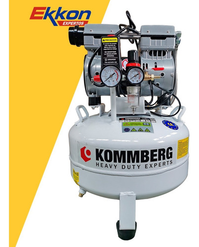 Imagen 3 de 8 de Compresor Odontológico Kommberg 24 Litros 1 Hp S/aceite