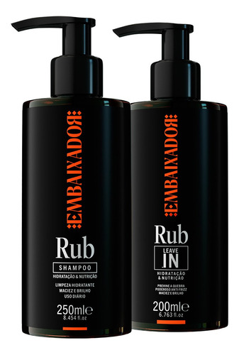 Kit Shampoo + Leave-in Hidratação E Nutrição Rub Embaixador
