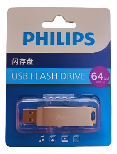 Memoria Usb 3.2 Usb Tipo C 64 Gb Flash Giratoria Philips