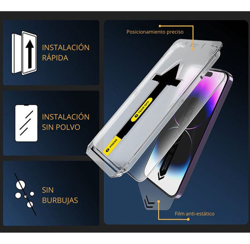 Vidrio Templado 9h Kevlar Pro Con Colocador Iphone 16 Pro
