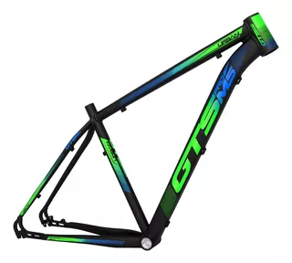 Quadro De Bicicleta Aro 29 Em Alumínio Gts Pro M5 Urban Cor Preto/verde/azul Tamanho Del Quadro 17