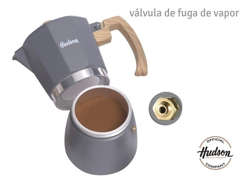 Imagen 5 de 6 de Cafetera Hudson Gris Estilo Italiana 9 Pocillos 450 Ml