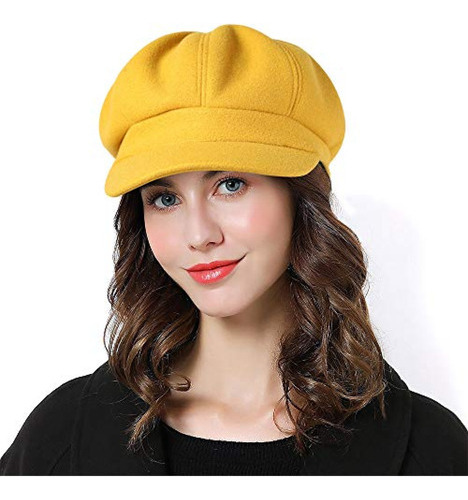 Sumolux Mujer Boina Newsboy Sombrero Francés Lana Gorra Clás