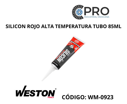 6 Silicon Rojo Alta Temperatura Tubo 85ml Wm-0923