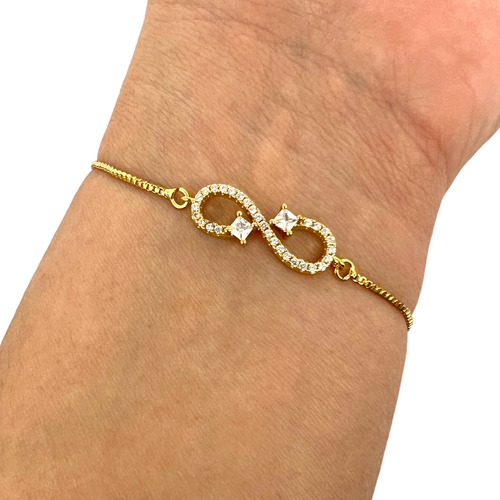 Pulsera Infinito Ajustable Chapa 18k