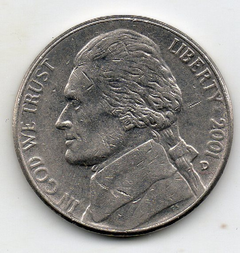 5 Centavos Thomas Jefferson Monticello 2001 E Pluribus Unum