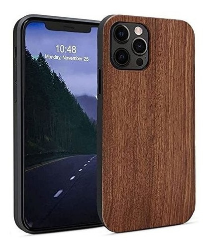 Funda Compatible Con iPhone 12 Pro Max De Madera Lisa