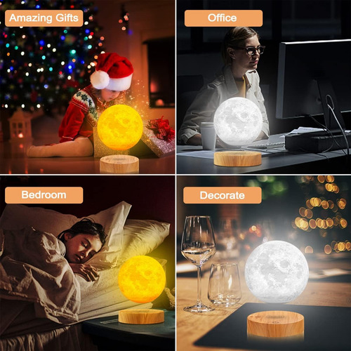 Lámpara De Luna Levitante, Luz De Luna 3d Giratoria 3 ...