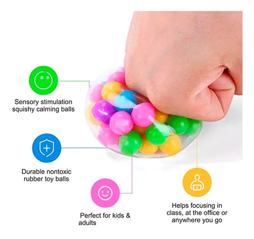 Imagen 5 de 5 de Stress Ball Globbe Squishy Pelota Antistress Varios Colores