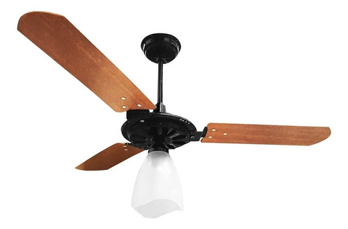 Ventilador De Teto Ventex Yris 3 Pás Mdf 1.1m C/ Controle Pás Preto/mogno 220v