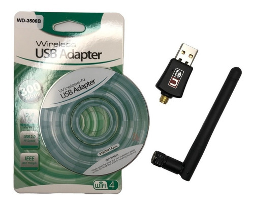 Adaptador Usb 2.0 Antena Wifi 802.11n Wireless 300mbps 2.4gh