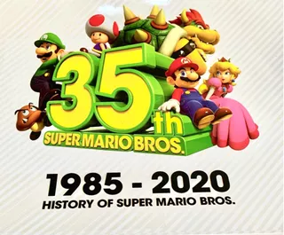 Póster Nintendo Mario Bros 35 Aniversario Original En Tubo