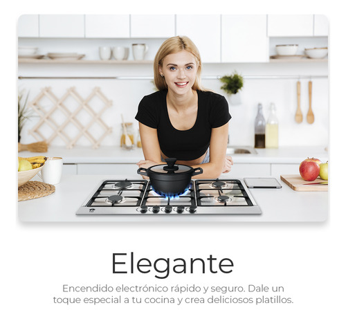 Estufa De Mesa 5 Quemadores Parrilla De Gas Acero Inoxidable