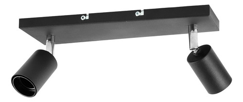 Aplique 2 Luces Techo Spot Movil Baño Living Moderno Led E27 Estructura Negro/Cromo