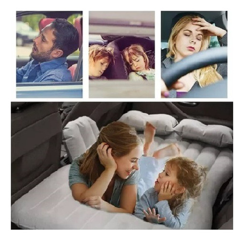 Colchon Inflable Auto Cama + Compresor + 2 Almohadas Camping