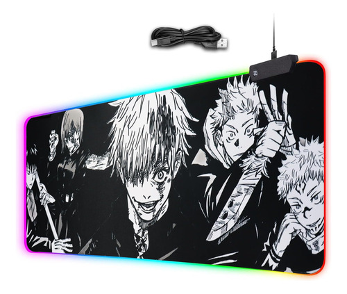 Anime Led Jujutsu Mouse Pad Xl Con 12 Light Mousepad Goma X