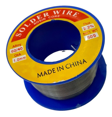 Imagen 1 de 2 de Rollo Estaño Para Soldar 1 Mm Carrete 50gr 60/40 % 1mm