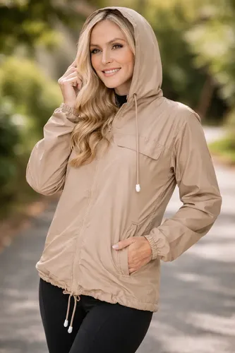 Jaqueta Corta Vento Feminina Impermeável Poliéster Carbella