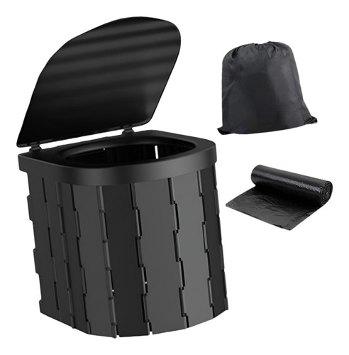 Inodoro Portátil Para Acampar, Inodoro Plegable Para Negro