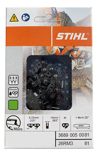 Stihl 26rm3-81 Oilomatic Rapid Micro 3 Cadena De Sierra, 20