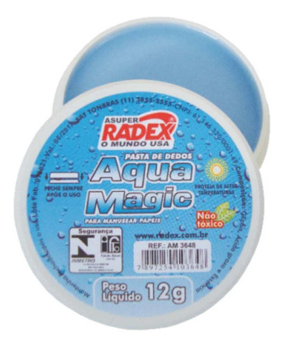 Molha Dedo Asuper Aqua Magic 12g. Cx.c/12 Radex