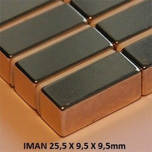 Iman De Neodimio Rectangular 25x9x9 Mm Ultrapotente
