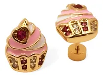 Comprar Aros Cupcake Bañados Oro 18k Poste Tornillo Hipoalergénico  