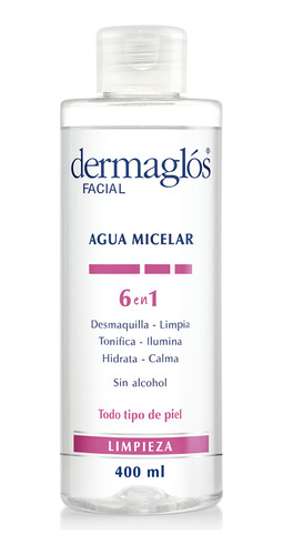 Dermaglos Agua Micelar 6 En 1 Desmaquillante 400ml