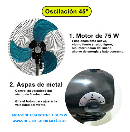 2 Ventiladores De Pedestal Industrial Cm-top 18 Pulgadas Aspas Metálico Con 3 Velocidades Potencia 75w Altura Ajustable Oscilación Horizontal 90° 2 Ventiladores Pie En Una Caja Estructura Negro