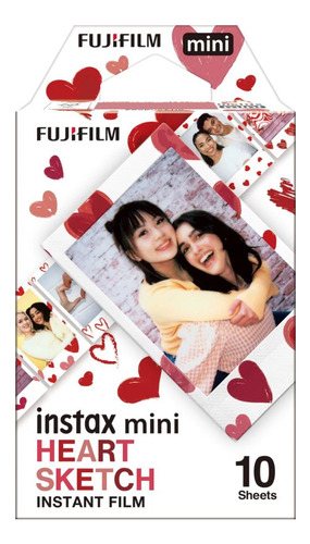 Film Fujifilm Instax Mini Heart Sketch 10 Fotos Decoradas