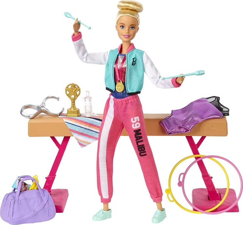 Barbie Ginastica Olimpica Loira Boneca Playset Profis. Gjm72
