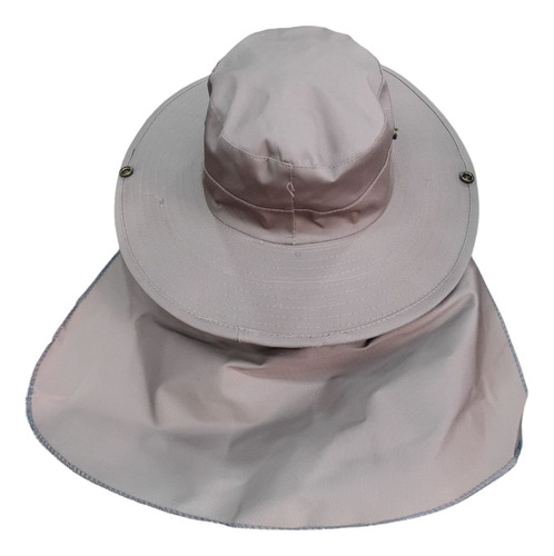 Sombrero Australiano Con Tapa Nuca Cuerda Ajustable Beige L