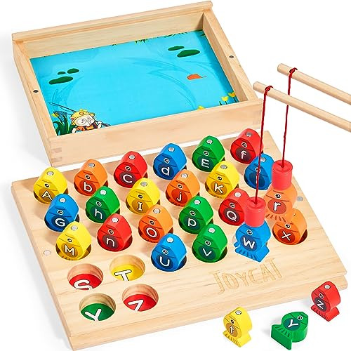 Joycat Juego De Pesca Magnético De Madera, Rompecabezas De