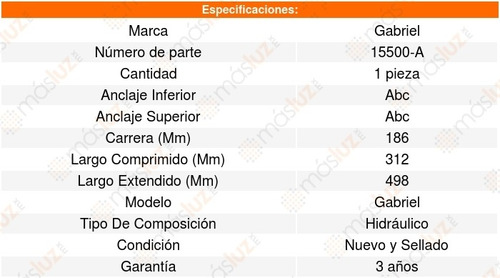 Amortiguador Direccion Chevrolet C30 L6 4.1l 75/81 Gabriel